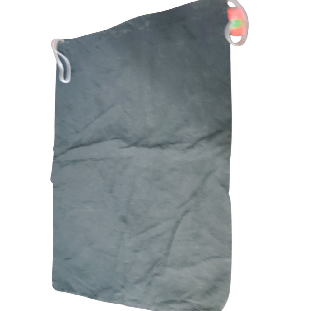Green Cotton Drawstring Bag – 25"H x 17"W Flat, Utility Sack w/ Brass Grommets